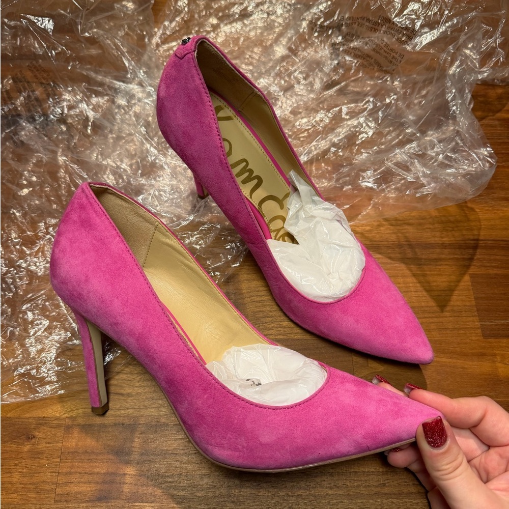 Pink Suede Women's Heels